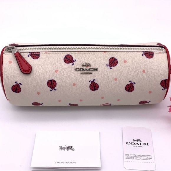 Coach Makeup Brush Holder Cosmetic Case With Ladybug Print - Picture 8 of 9
